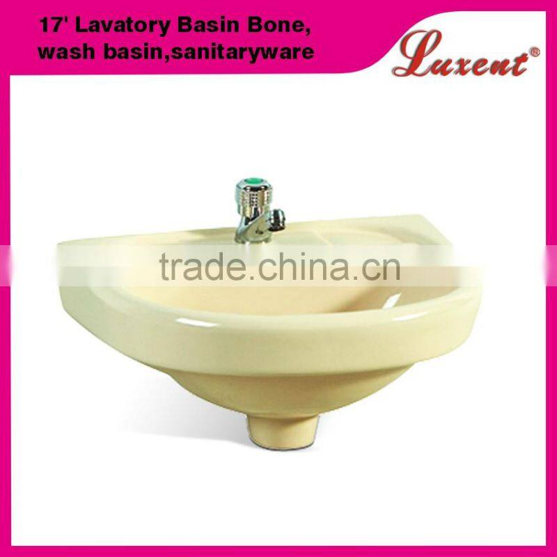 Colorful ceramic wash room 17"Lavatory Basin Light Blue