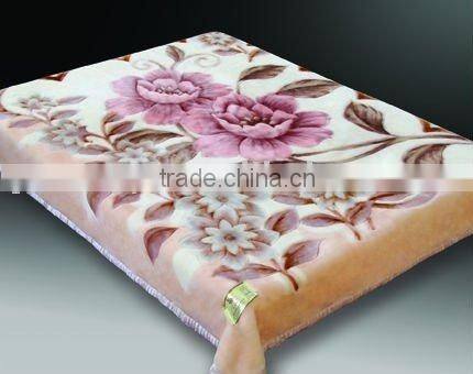 100% polyester carved and Interview raschel blanket 6.5kg
