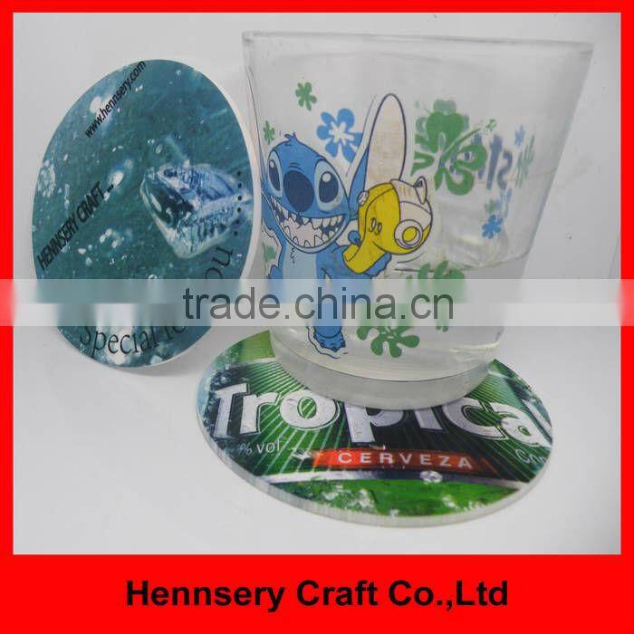 perfect high quality 4 color custom printed cmyk photo print promotional bar coasters