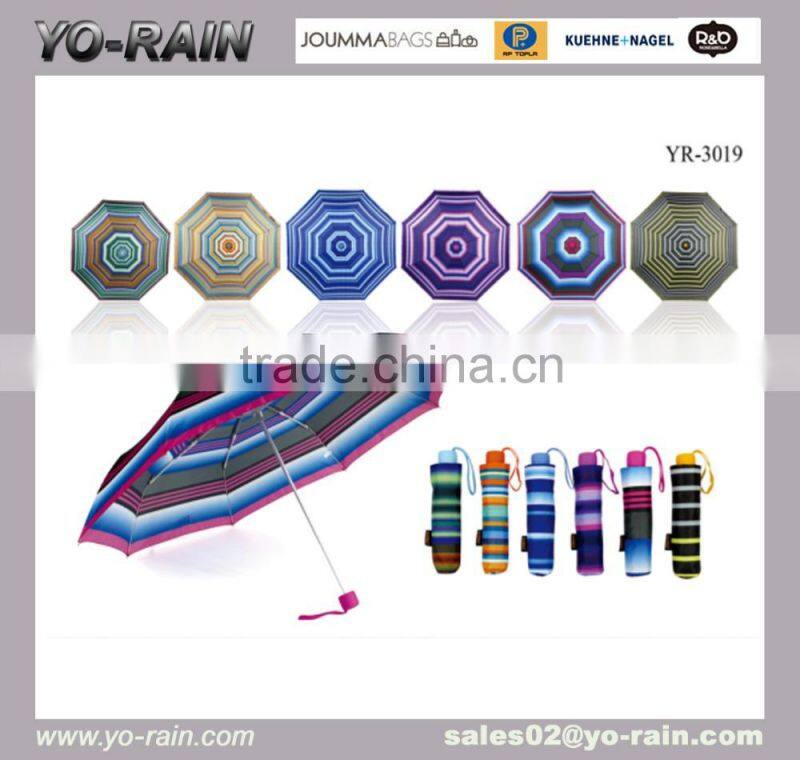 3 folding cheap UV black metal frame check silver umbrella