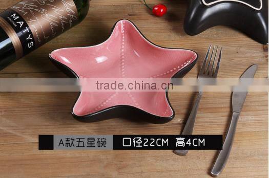 Lovely Fashion Candy Colors Sea Star Glaze Ceramic Bowl #we6