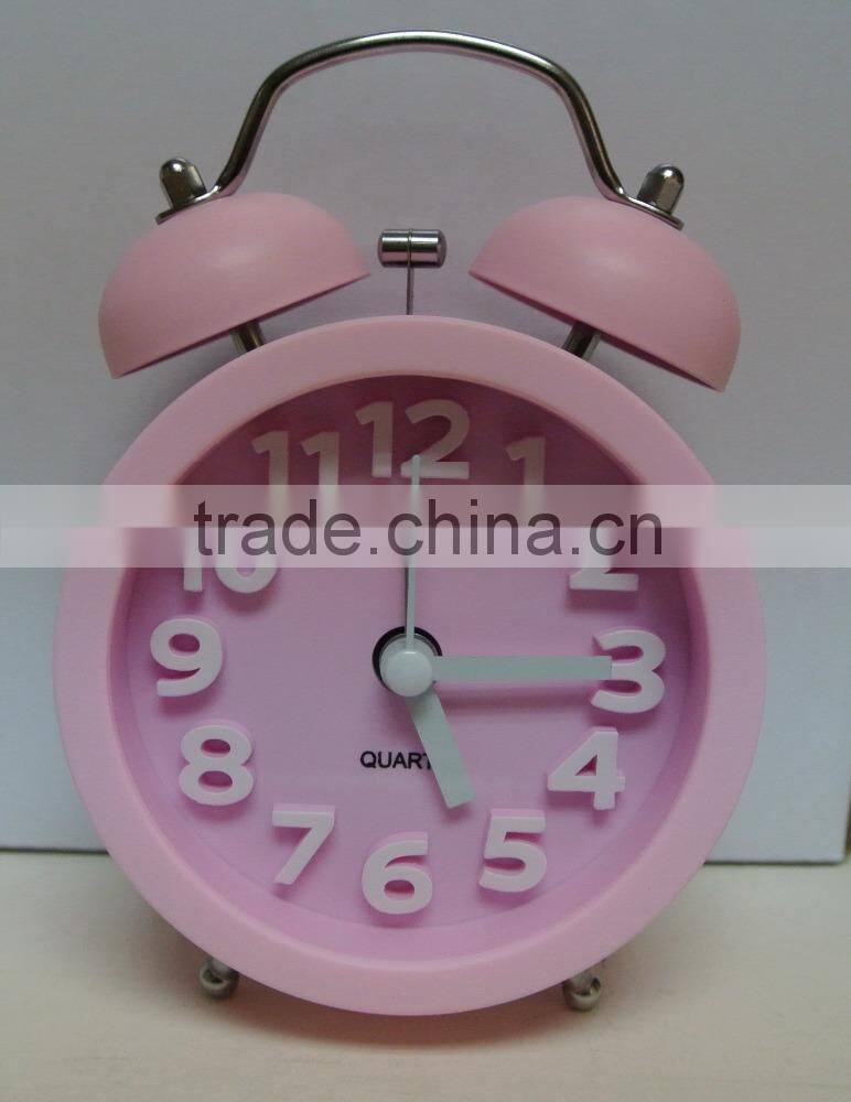 3D number scale 3.5" metal twin bell alarm clock