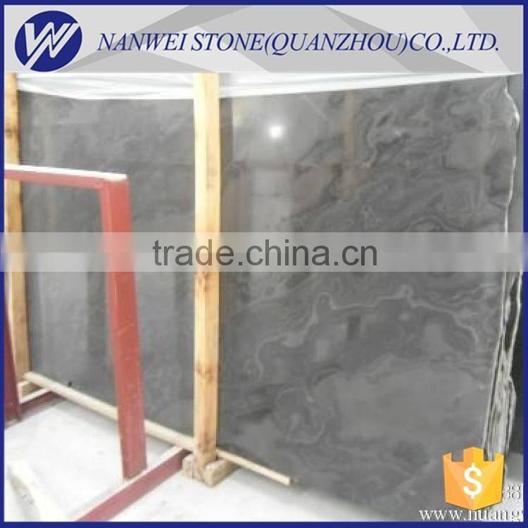 Polished dark color wood grain marble black wood marble