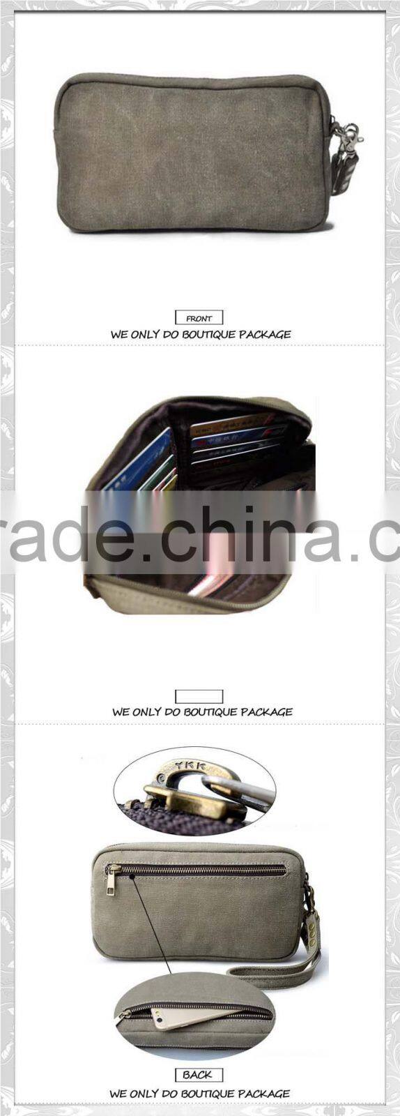 fashion mens canvas wallet with chain