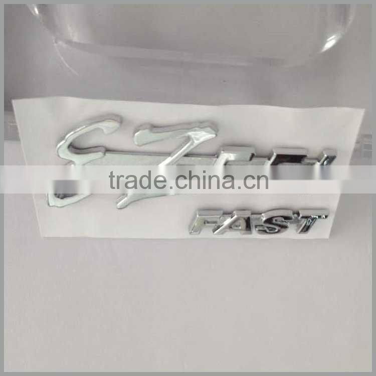 Custom 3D self-adhesive ABS plastic chrome plated chrome letters