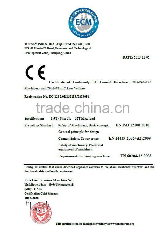 TT561-32t Jost Type Topless Tower Crane