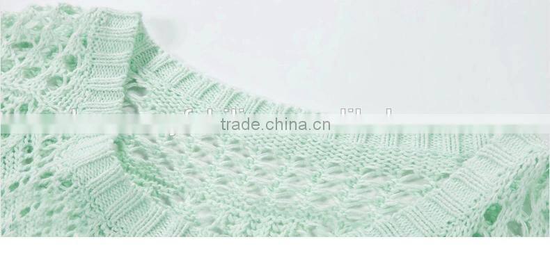 2015 new spring fashionable blouse fine pick hole hollow sleeve head bottoming sweaters for clothes of fashion