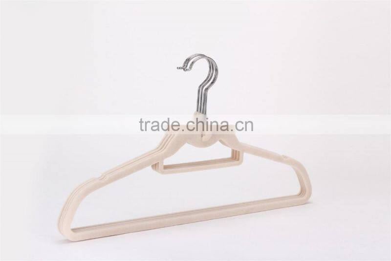 velvet flocked clothes hangers with logo