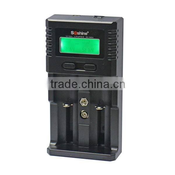 LCD Universal Charger for Li-ion/LiFePO4 26650 18650 9V NiMH C AA AAA intelligent portable battery charger 18650 battery charger