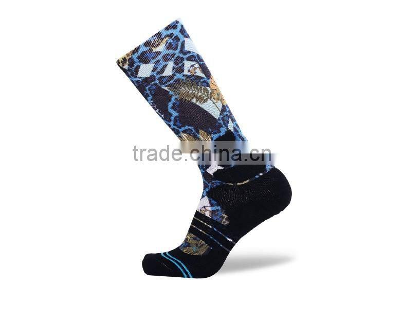customized cool design dye sublimation basketball socks