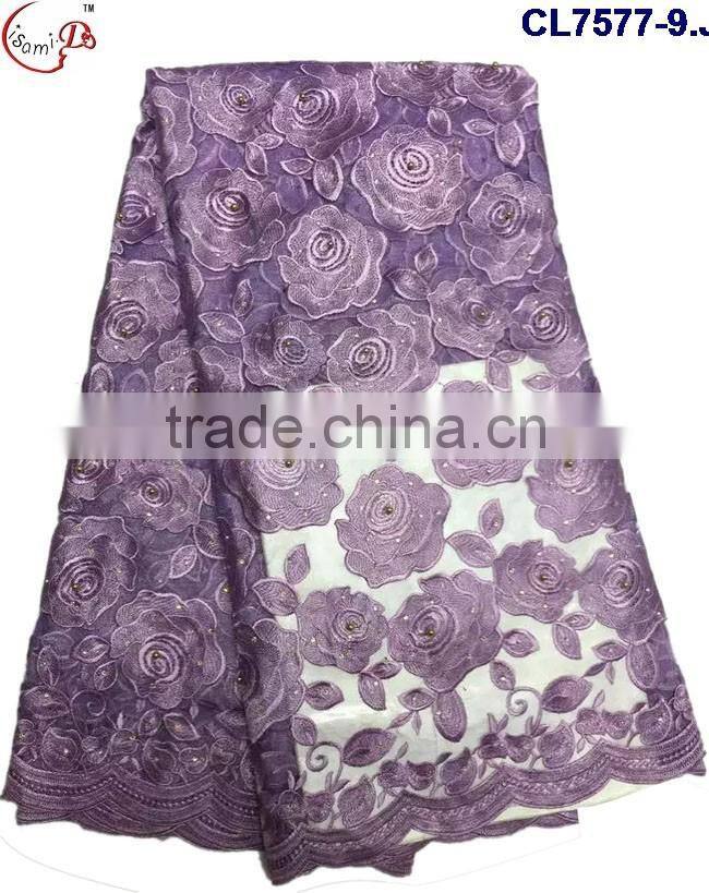 CL7577 2016 Chowleedee High quality Top Fashion Latest Design beaned lace fabric