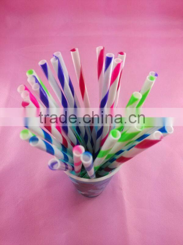 colorful Drinking Straws for suppliers/ double color streaked drinking straw