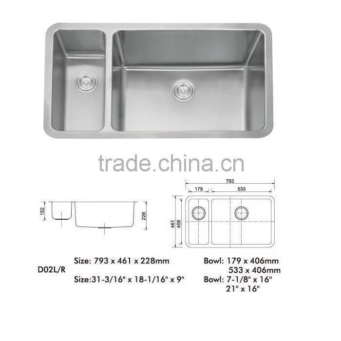 Double Bowls Sink With Drainer For Small Kitchen Designs
