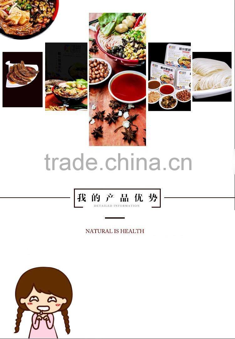 Chinese traditional non-fried instant noodle Liuzhou river snail rice noodle wholesale alibaba