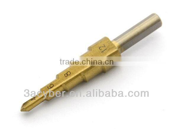 New 3Pcs Large HSS Steel Step Cone Drill Titanium Bits Set Hole 4-12/20/32mm