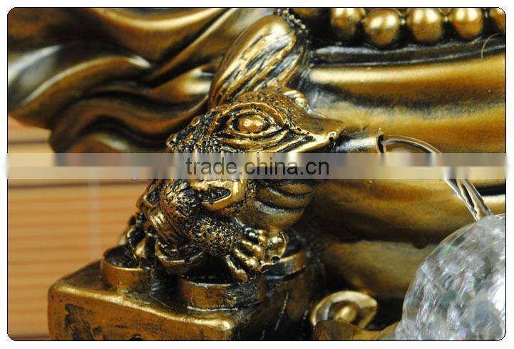 Antique color Table resin water fountain , buddha garden water fountain