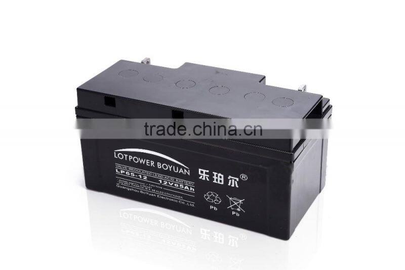 Nominal Voltage 12v 65ah Valve Regulated Lead Acid Battery