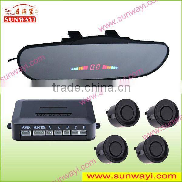Rainbow LED Display Radar Detector Parking Sensor with Rear View Mirror