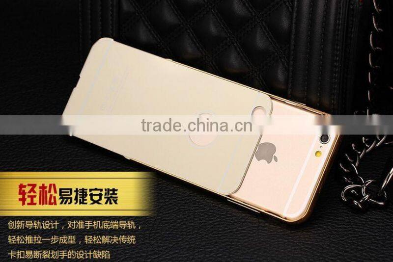 For iPhone 6/6s Gold Plating Aluminum Case With Metal Bumper