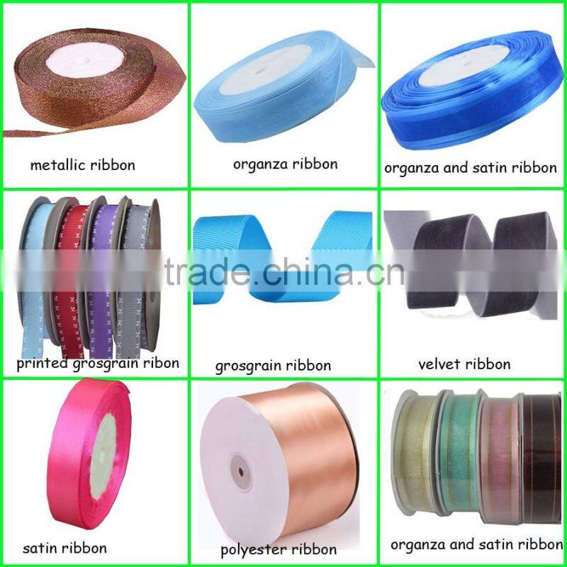 3/4" Yellow Wave Pot Polyester Grosgrain Ribbon