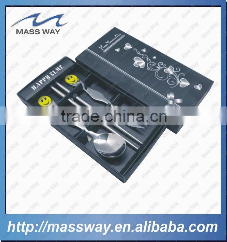 personalized kids yellow ceramic stainless steel spoon and fork