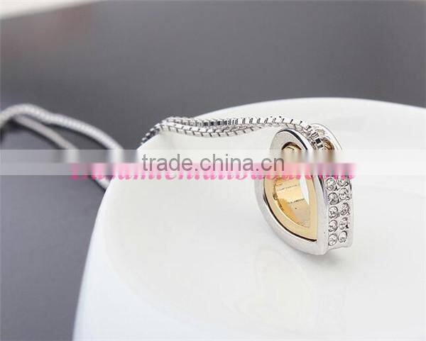 Easam fashionable eternal love double heart crytsal gold jewelry