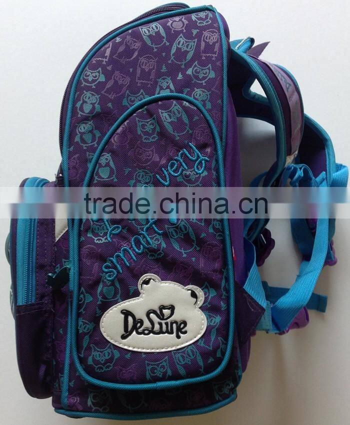 3D owl print school backpack girls beautiful school bags for kids