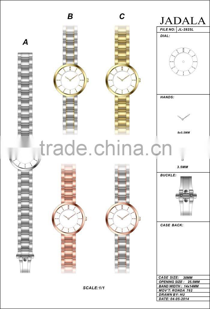 Excellent Quality Competitive Price Adjustable Bracelet Stainless Steel Back Quartz Quality Watches