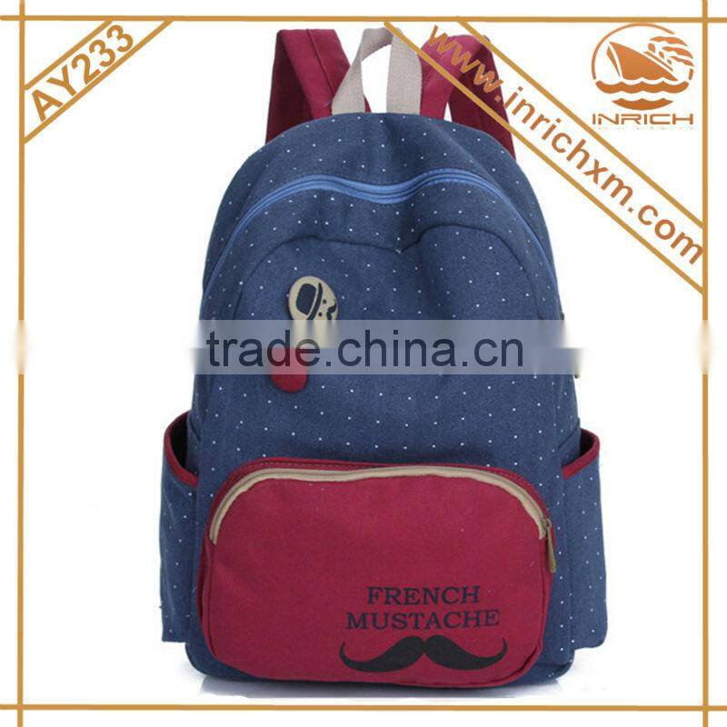 Colleage Student's School Bag Canvas Rucksack Backpack