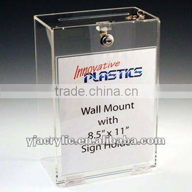 acrylic donation box with lock