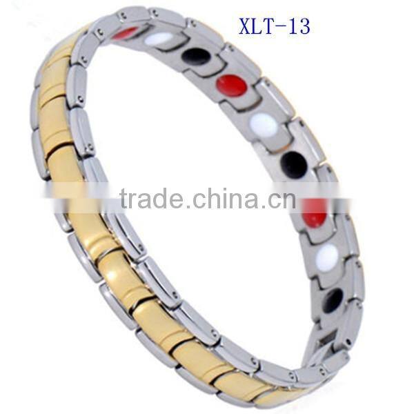 Newest Sport energy bracelet pure titanium 4 in 1 health many stone bracelet