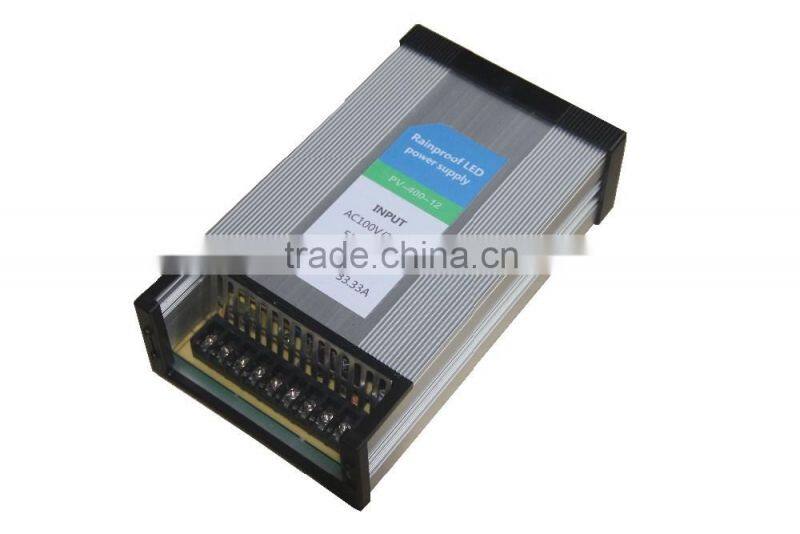 400w constant voltage rainproof 12v high-end outdoor led switching power supply with input 170-240V