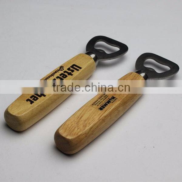Long Handle Custom Logo Wooden Opener for Promotion