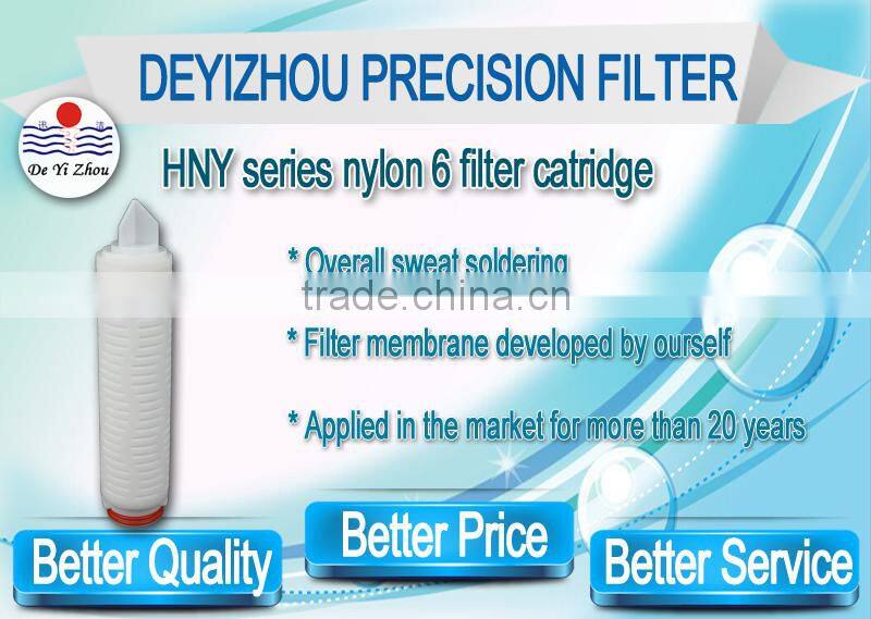 China manufacturer Nylon 6 membrane pleated filter element