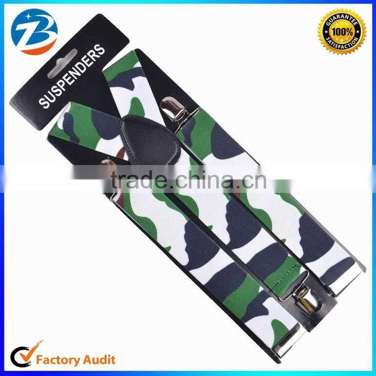 Cool Camouflage Printed Elastic Mens and Ladies Braces Suspenders