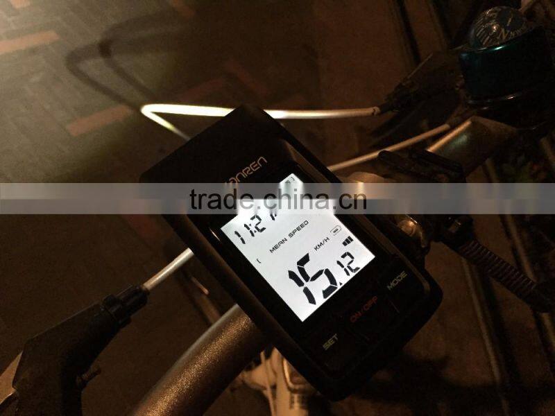 Rainproof USB rechargeable bicycle light set with LCD Backlight combines Bike Odometer