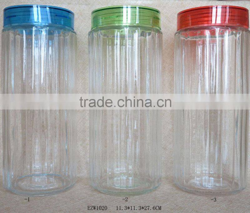 Good quality Different size Kitchen glass sugar bowl set with lid for sale