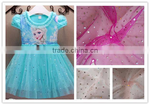 Tulle organza Fabric glitter spray for wedding dress
