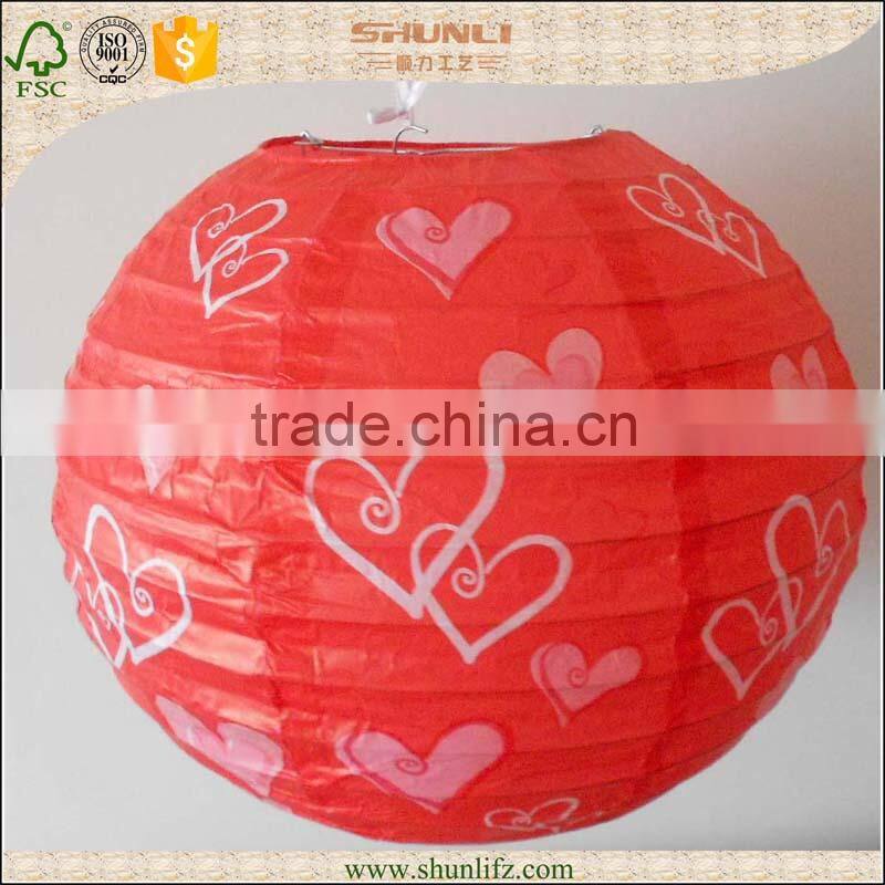 beautiful decoration heart shaped paper lantern