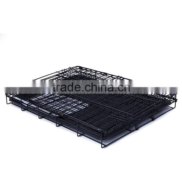 Folding Pet Dog Crate Cage Kennel with Plastic Tray Supplier