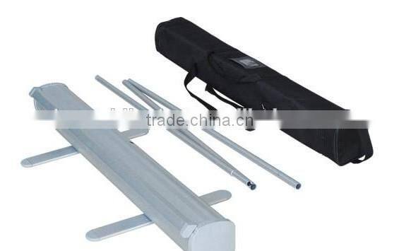 Advertising aluminum roll up display stand, roll up standees with feets, roll up screen