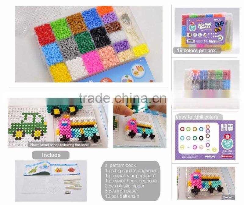 Artkal 19 colors midi soft perler beads CR19 box sets hama beads educational toys