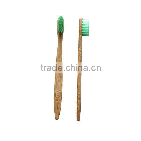 High quality biodegradable bamboo charcoal fiber bristles wood toothbrush