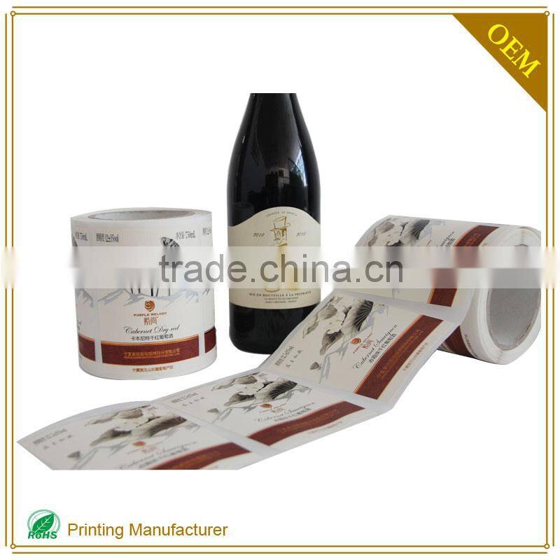 White Self Adhesive Custom Wine Bottle Label Printing Printer