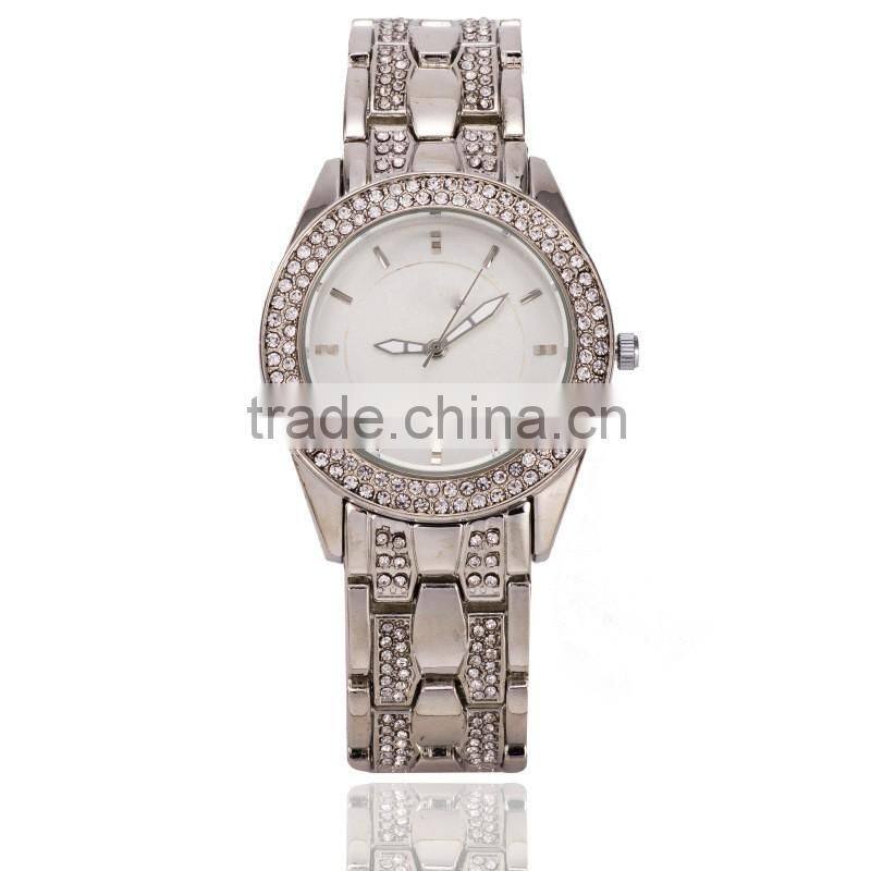 High quality alibaba express well-selling vintage women alloy metal gold plated strap cheapest diamond watch