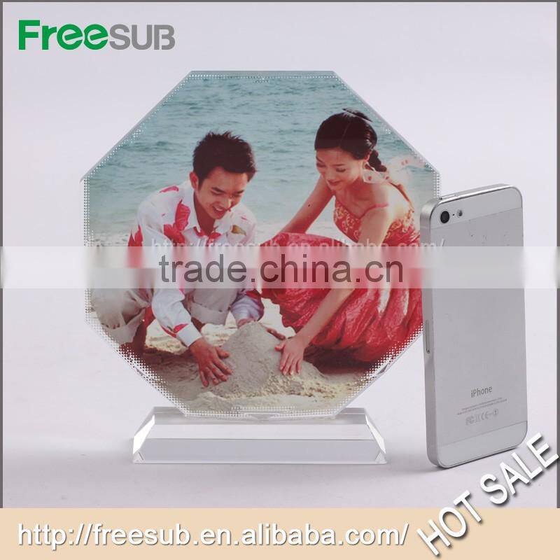 L160*H160*W35mm octagonal screen blank 3D sublimation 3d pictures in crystal