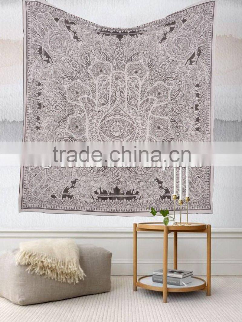 Hamsa Hand Tapestry Hand of Fatma Islamic Wall Art Wholesale Printed Indian Tapestries Hippie Throw