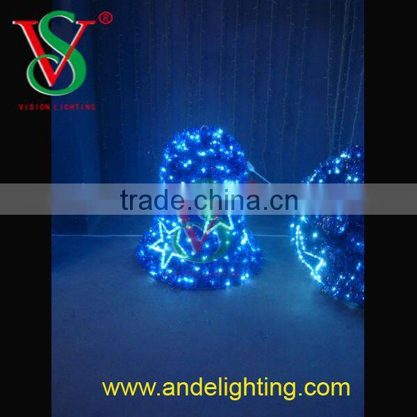 High quality garland double bells LED 3D motif light Christmas light