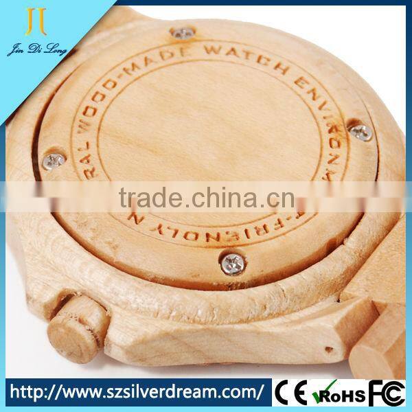 3atm Water Resistant Natural Wood Fashion Quartz Man Waterproof Wood Watch