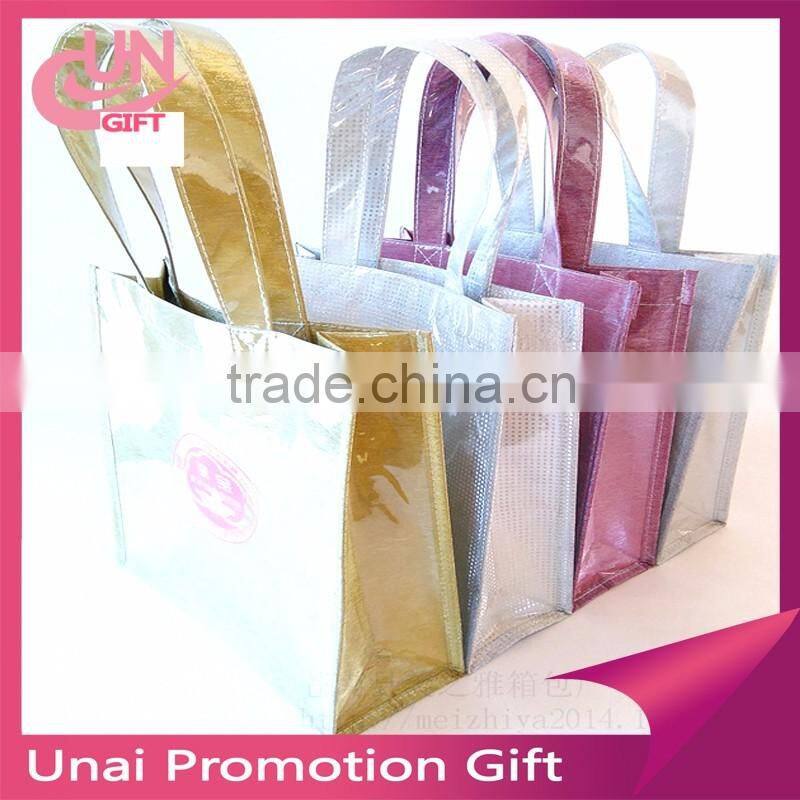 Beautiful Rainbow Bling Bling Color Recyclable Sewing Non Woven Shopping Bag , Recycle Cloth Bag , Non-woven Bag